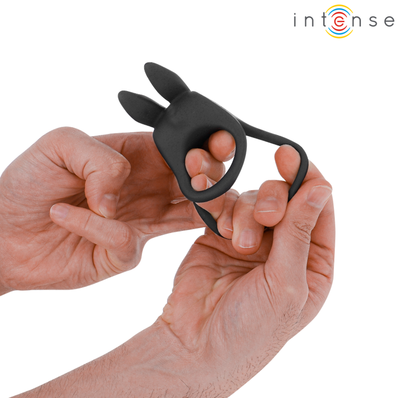 Anello vibrante doppio per pene SAM Nero - 10 modalità, telecomando - INTENSO