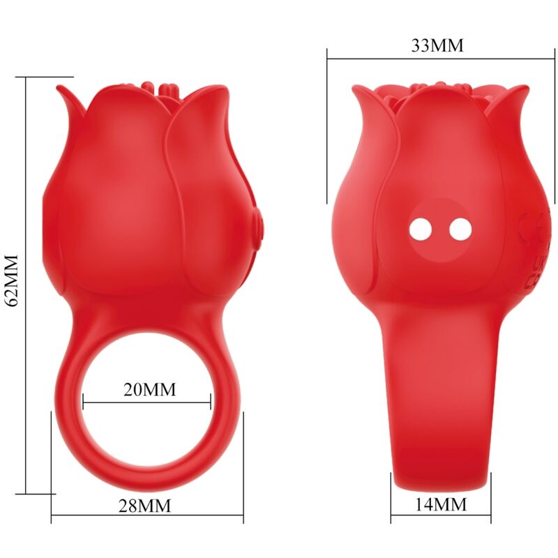 PRETTY LOVE - VIBRATORE A FORMA DI ROSA JAE 10 VIBRAZIONI ROSSO