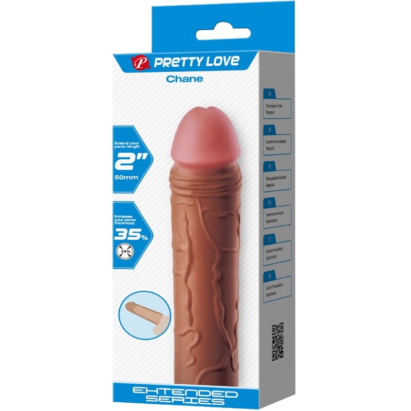 PRETTY LOVE - MANICOTTO PER PENE CHANE CON ESTENSIONE 5 CM MULATTO