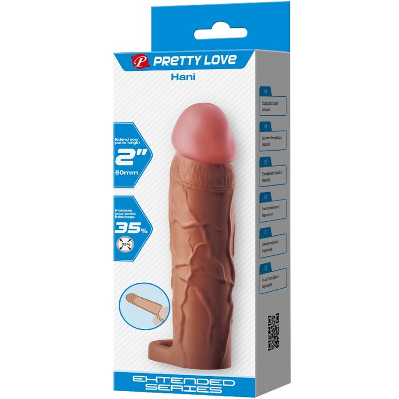 PRETTY LOVE - MANICOTTO PER PENE HANI CON ESTENSIONE 5 CM MULATTO