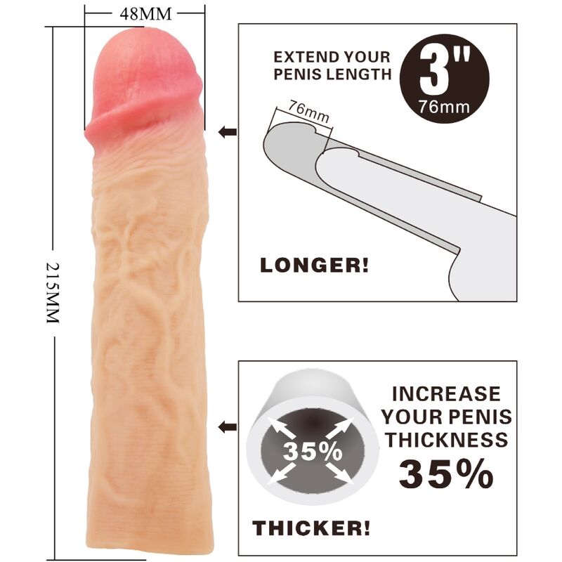 PRETTY LOVE - GUAINA PER PENE DEREK CON ESTENSIONE 7,6 CM FLESH