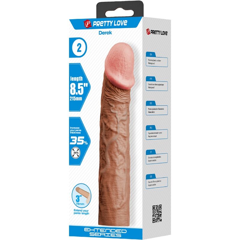 PRETTY LOVE - GUAINA PER PENE DEREK CON ESTENSIONE 7,6 CM MULATTO