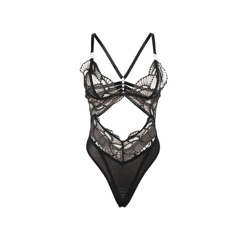 SUBBLIME - 955212 BODY TRASPARENTE CON PIZZO NERO CAVO S/M