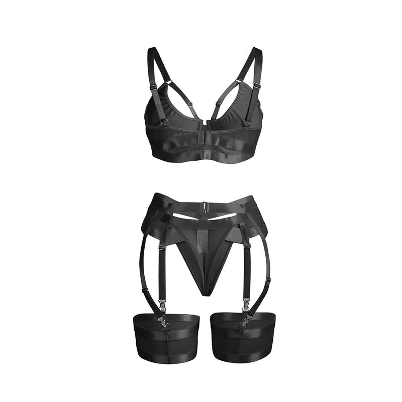 SUBBLIME - 955236 REGGISENO BONDAGE NERO CON GIARRETTIERA S/M