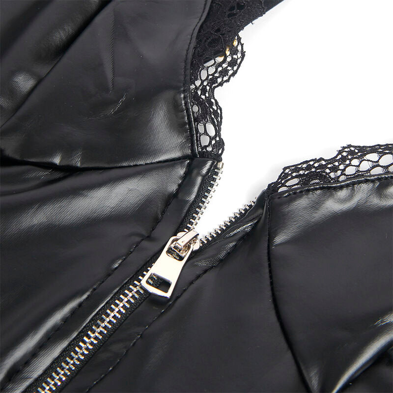 SUBBLIME - 955465 BODY IN PELLE NERA CON CERNIERA L/XL