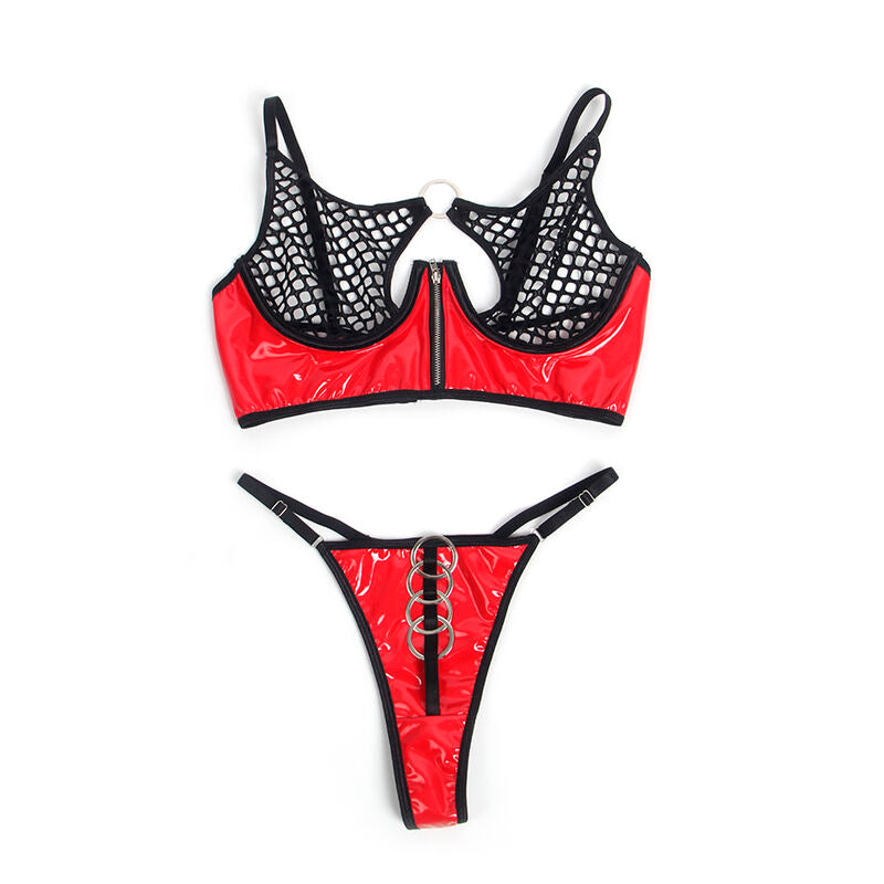 SUBBLIME - 955533 REGGISENO IN VERNICE ROSSA CON CERNIERA E RETE S/M