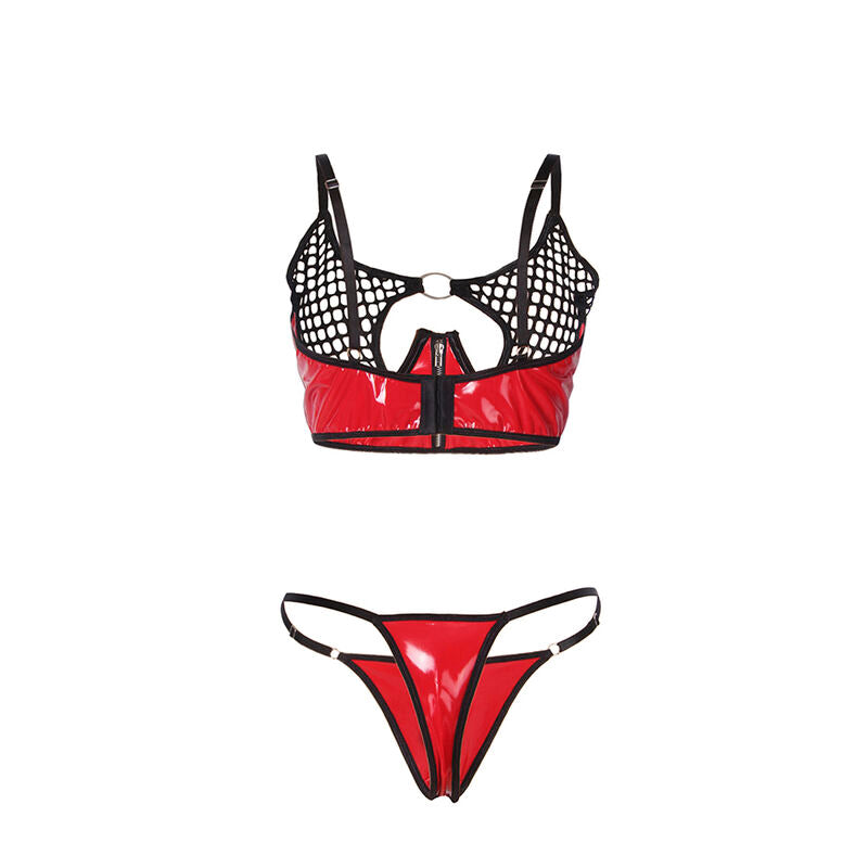 SUBBLIME - 955540 REGGISENO IN VERNICE ROSSA CON CERNIERA IN RETE L/XL