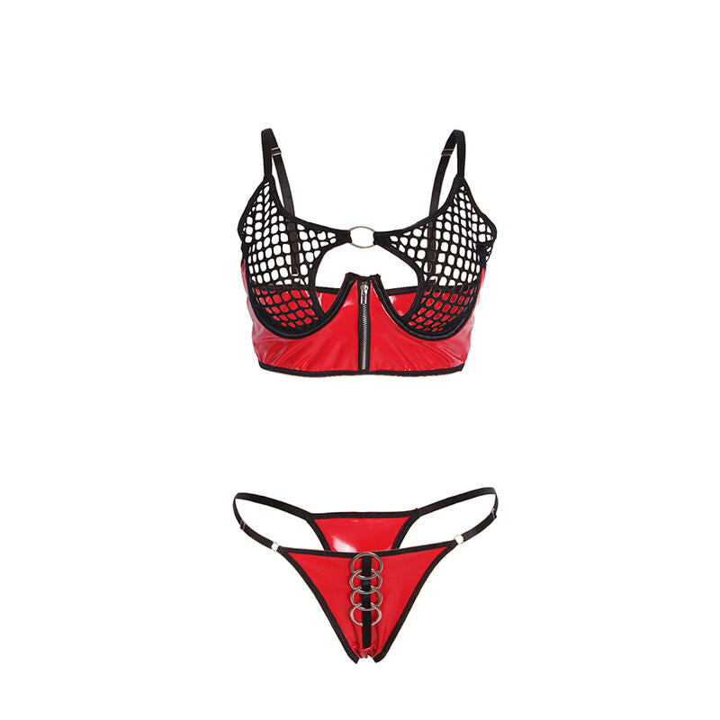 SUBBLIME - 955540 REGGISENO IN VERNICE ROSSA CON CERNIERA IN RETE L/XL
