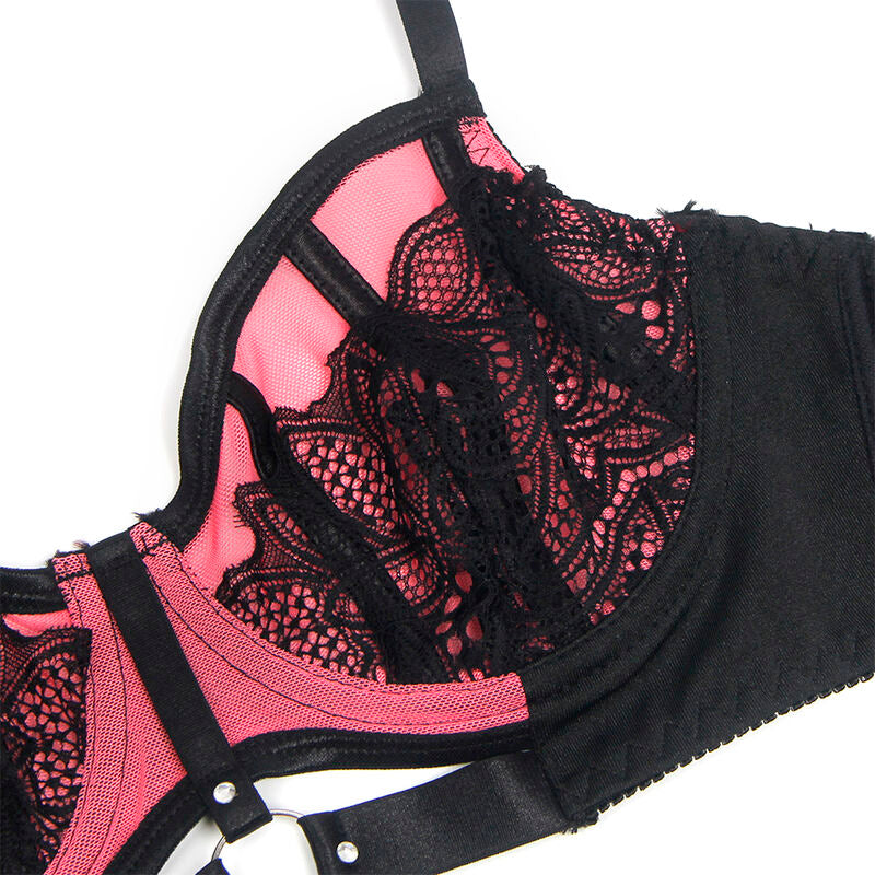 SUBBLIME - 955588 REGGISENO IN VERNICE ROSA CON CERNIERA IN RETE L/XL