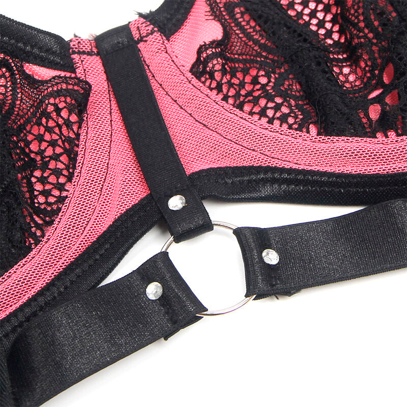 SUBBLIME - 955588 REGGISENO IN VERNICE ROSA CON CERNIERA IN RETE L/XL