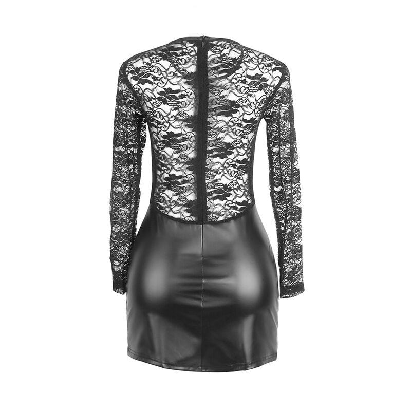 SUBBLIME - 955601 ABITO A MANICHE LUNGHE CON PIZZO NERO L/XL