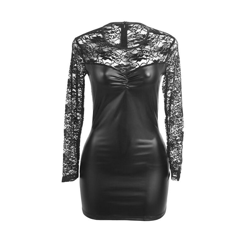 SUBBLIME - 955601 ABITO A MANICHE LUNGHE CON PIZZO NERO L/XL