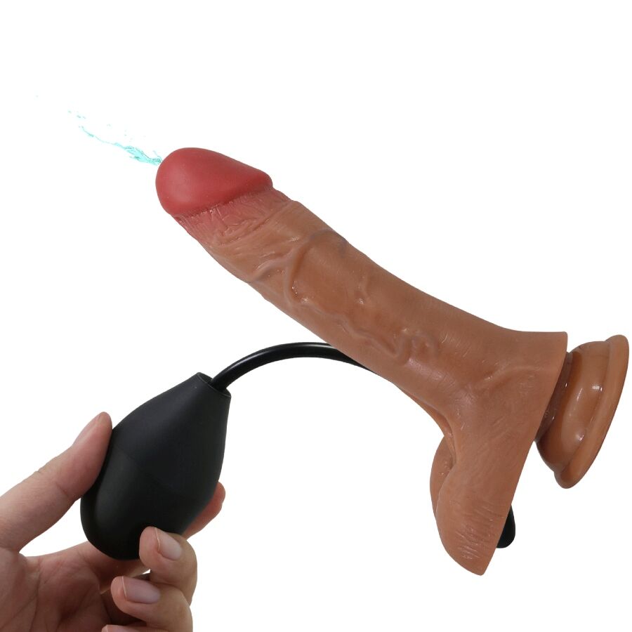PRETTY LOVE - SLIP UNIVERSAL HARNESS CON DILDO VIBRANTE E SQUIRTING 15,5 CM MULATO