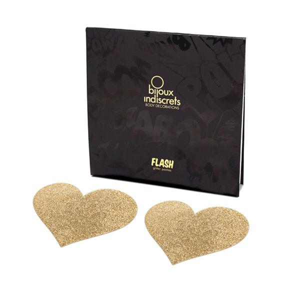 Copricapezzoli riutilizzabili Flash Golden Heart | BIJOUX INDISCRETS