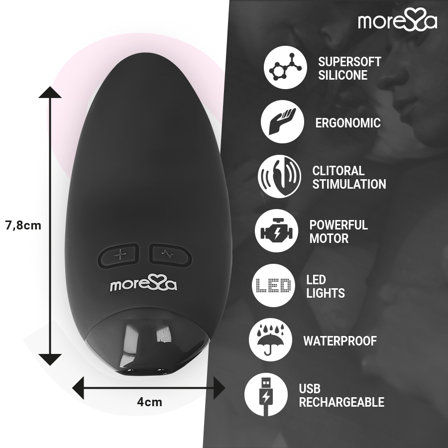 Blossom Mini Vibratore in Silicone Nero 7,8 cm – 6 Modalità – MORESSA