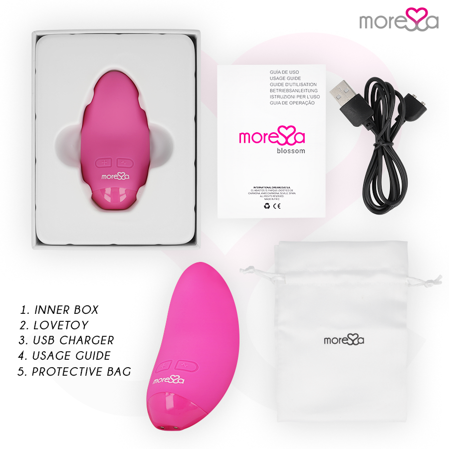 Mini vibratore rosa Blossom 7,8 cm x 4,0 cm - 6 modalità - MORESSA