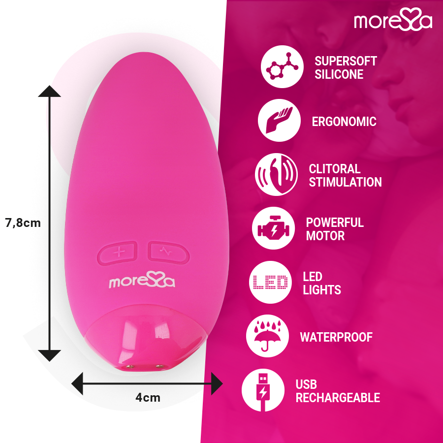 Mini vibratore rosa Blossom 7,8 cm x 4,0 cm - 6 modalità - MORESSA