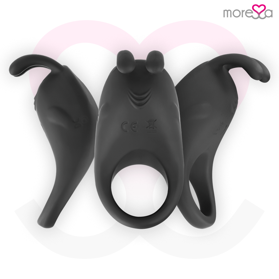 Anello vibrante in silicone Brad Premium nero – 7 modalità – MORESSA