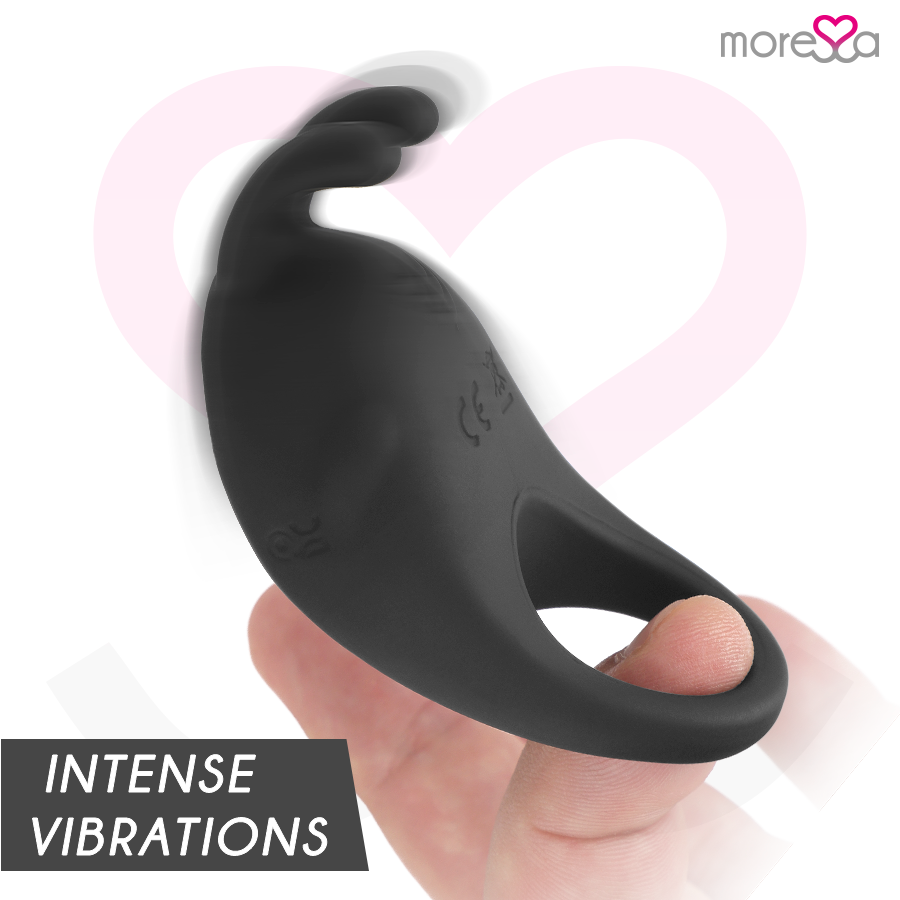Anello vibrante in silicone Brad Premium nero – 7 modalità – MORESSA