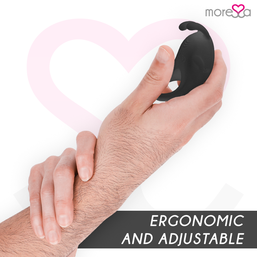 Anello vibrante in silicone Brad Premium nero – 7 modalità – MORESSA