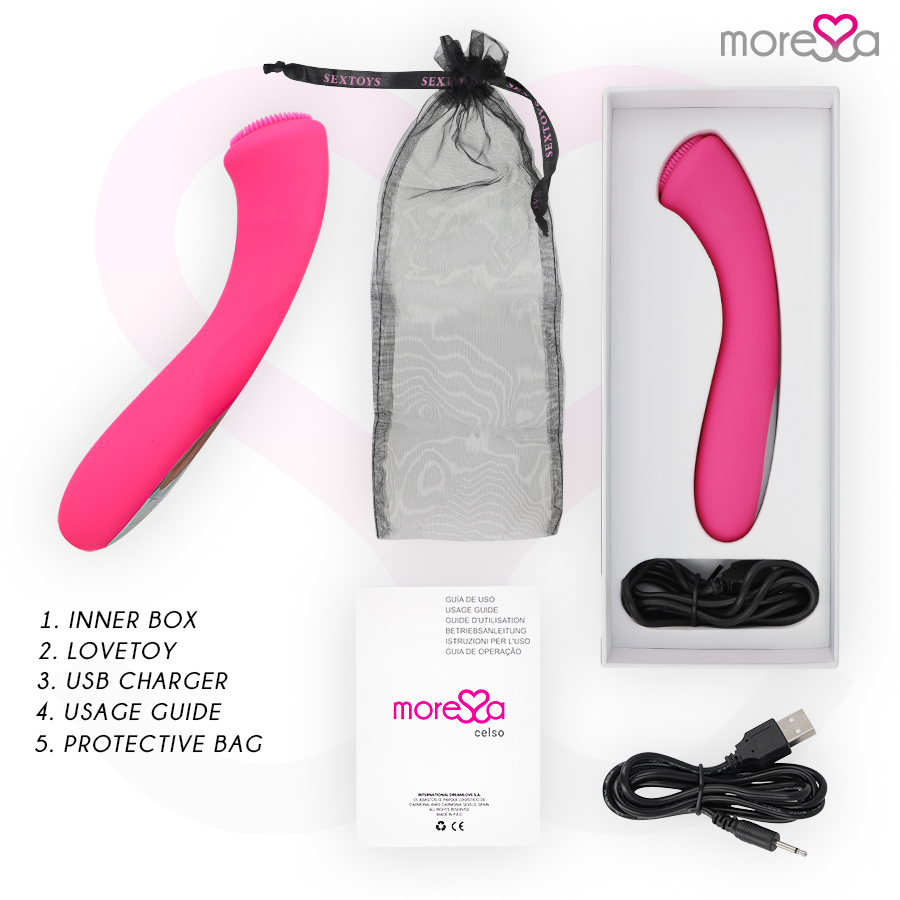 Vibratore in silicone Celso Premium – Ricaricabile – 16 cm – MORESSA