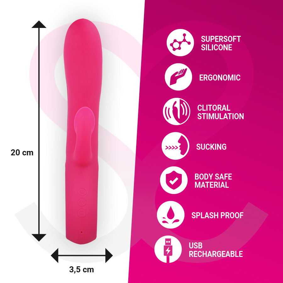 Vibratore a suzione clitoridea Dustin - Silicone Premium - 20,5 cm - Moressa