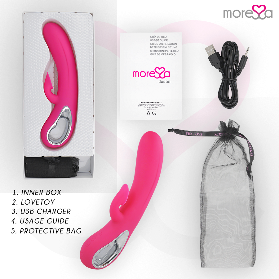 Vibratore a suzione clitoridea Dustin - Silicone Premium - 20,5 cm - Moressa