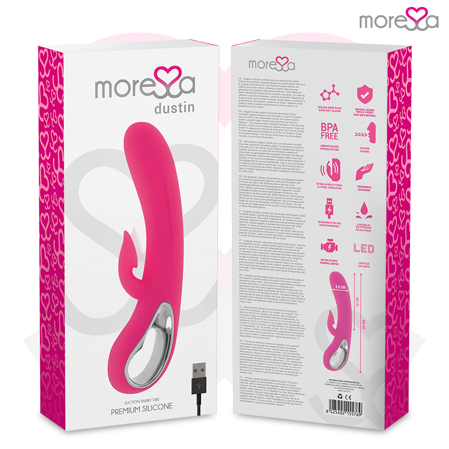 Vibratore a suzione clitoridea Dustin - Silicone Premium - 20,5 cm - Moressa