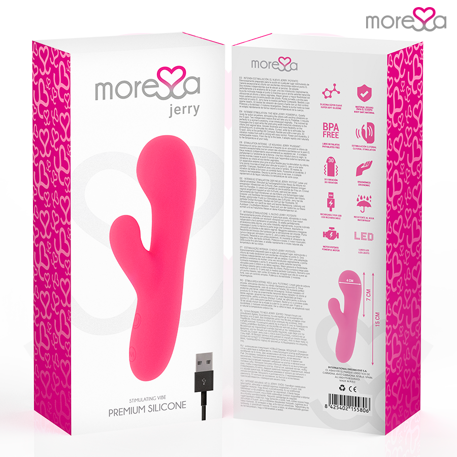 Vibratore a coniglio Jerry Premium in silicone a doppio motore - MORESSA