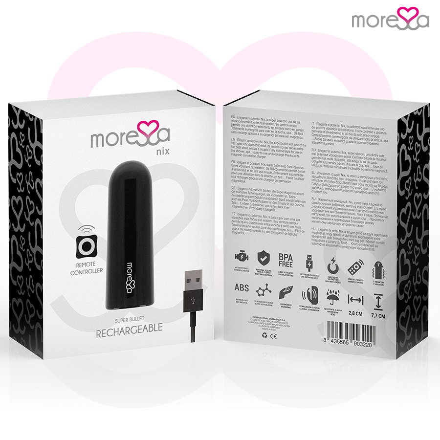 MORESSA - VIBRATORE NIX TELECOMANDO NERO