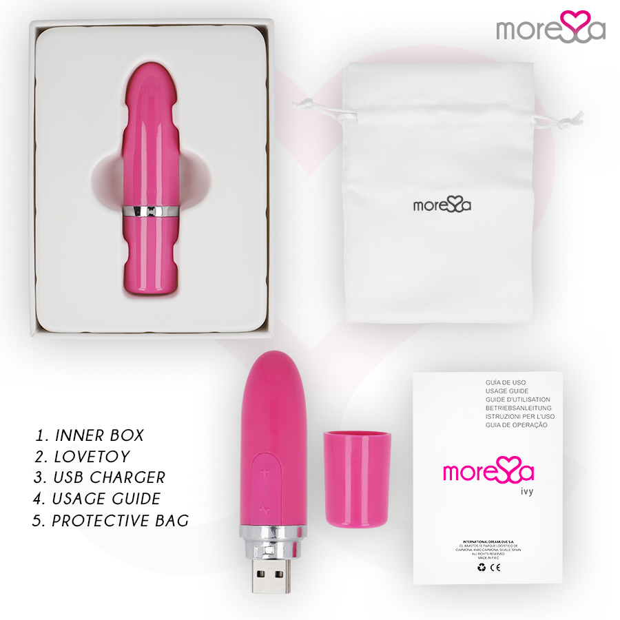 Rossetto vibratore da viaggio 9,0 cm x 2,2 cm – Rosa edera – MORESSA