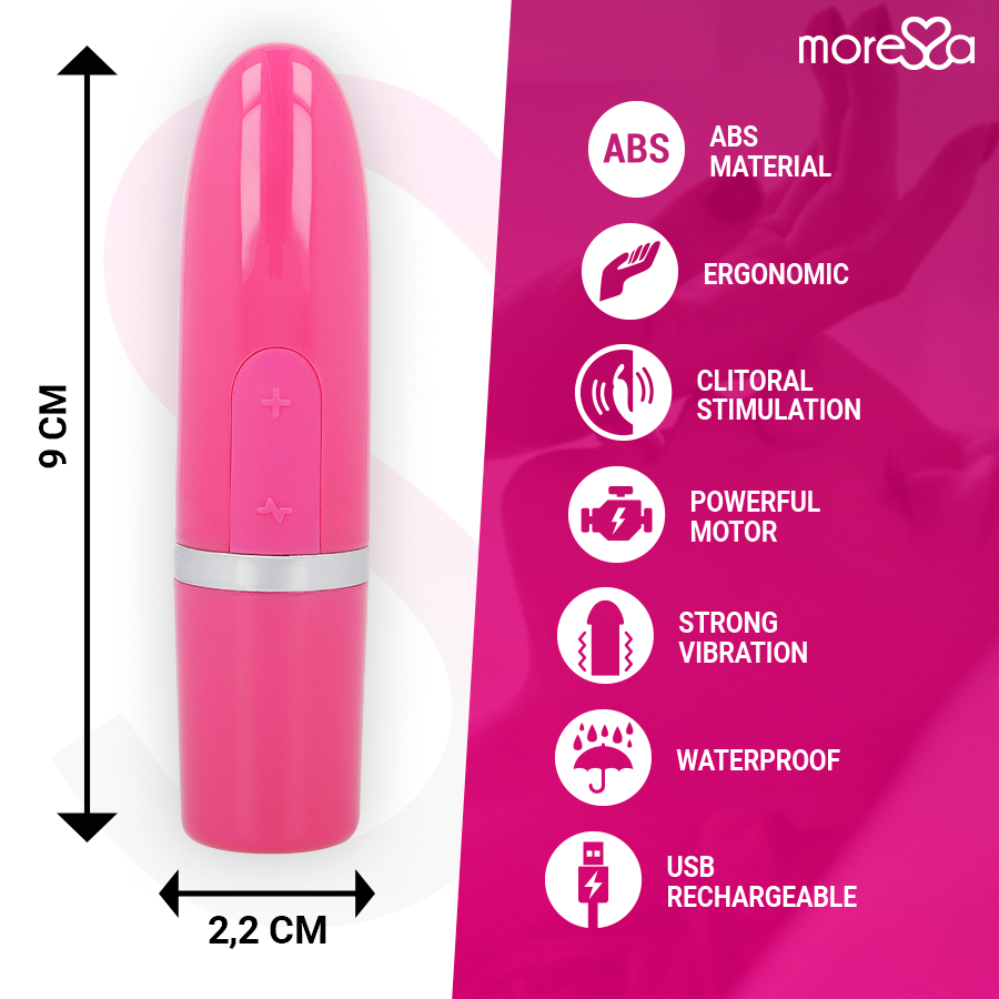 Rossetto vibratore da viaggio 9,0 cm x 2,2 cm – Rosa edera – MORESSA