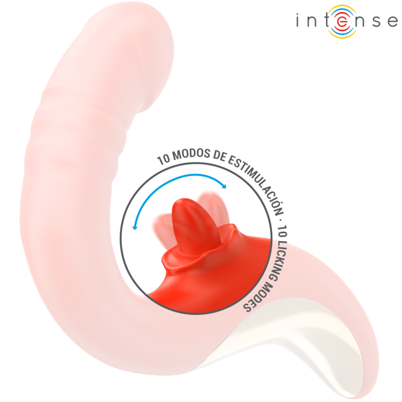 Vibratore per coppie a forma di U, rosso, doppio motore, impermeabile – INTENSE Paulina