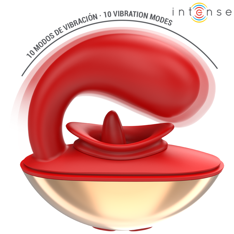 Vibratore per coppie a forma di U Mariah, rosso – 10 modalità – Impermeabile – INTENSO