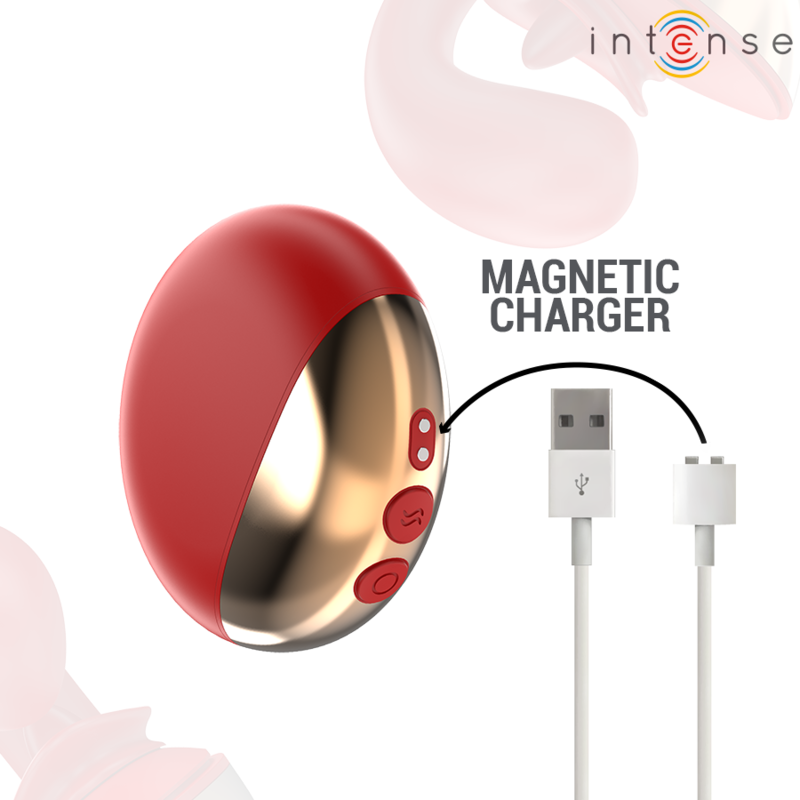 Vibratore per coppie a forma di U Mariah, rosso – 10 modalità – Impermeabile – INTENSO