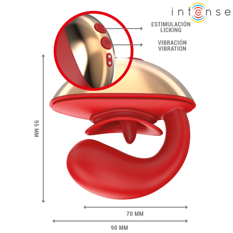 Vibratore per coppie a forma di U Mariah, rosso – 10 modalità – Impermeabile – INTENSO