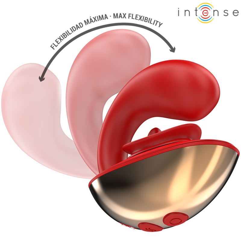 Vibratore per coppie a forma di U Mariah, rosso – 10 modalità – Impermeabile – INTENSO