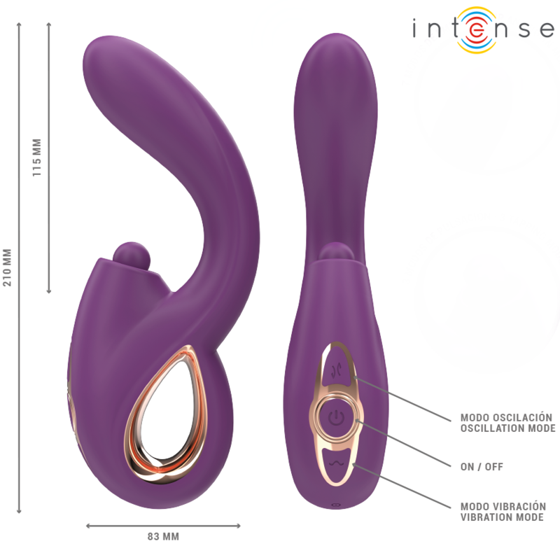 INTENSE - LALI VIBRATORE MULTIFUNZIONE PUNTO G TAPPING &amp; THRUST &amp; VIBRATION VIOLA