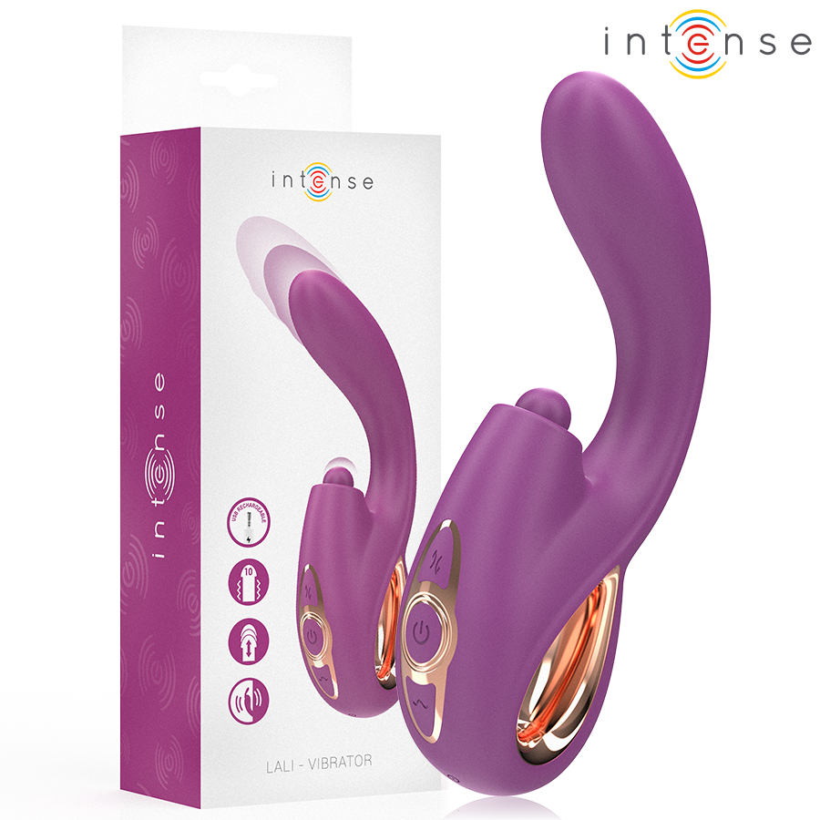 INTENSE - LALI VIBRATORE MULTIFUNZIONE PUNTO G TAPPING &amp; THRUST &amp; VIBRATION VIOLA