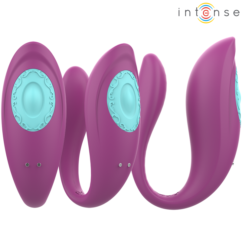 Vibratore per coppie Annie a forma di U con telecomando viola – 10 modalità – Intenso
