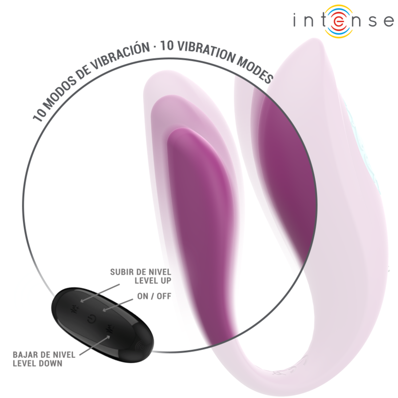 Vibratore per coppie Annie a forma di U con telecomando viola – 10 modalità – Intenso