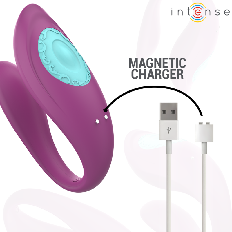 Vibratore per coppie Annie a forma di U con telecomando viola – 10 modalità – Intenso