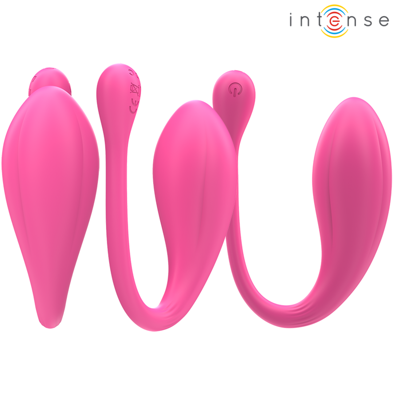 Janice – Vibratore a doppia stimolazione a forma di U rosa | 10 modalità | Telecomando - INTENSO