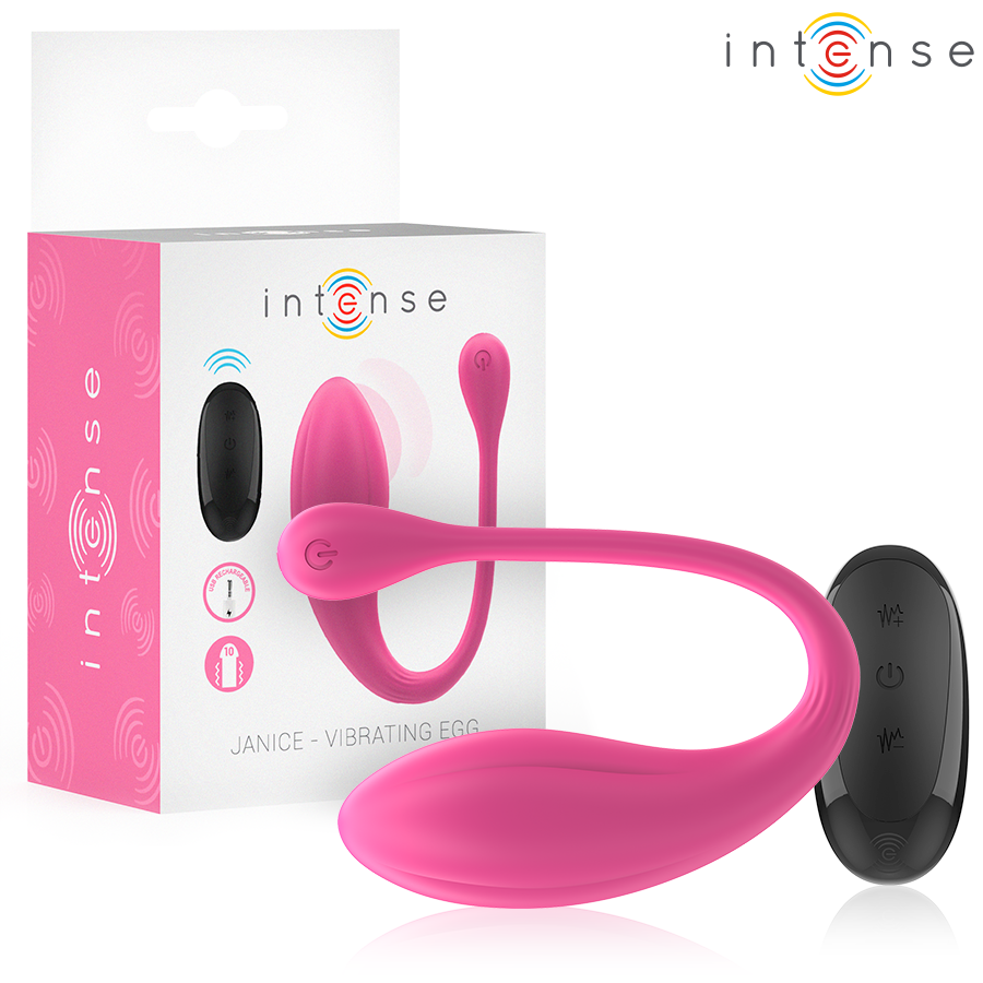 Janice – Vibratore a doppia stimolazione a forma di U rosa | 10 modalità | Telecomando - INTENSO