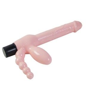 Imbragatura vibrante senza spalline con stimolatore anale TPR | 25,4 cm x 3,5 cm | BAILE