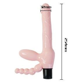 Imbragatura vibrante senza spalline con stimolatore anale TPR | 25,4 cm x 3,5 cm | BAILE
