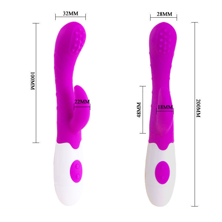 Pretty Love Arthur Vibratore a Coniglio in Silicone – 20 cm – Lilla/Bianco