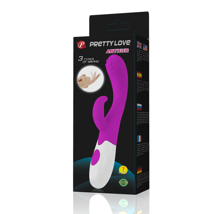 Pretty Love Arthur Vibratore a Coniglio in Silicone – 20 cm – Lilla/Bianco
