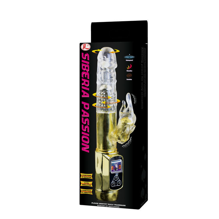 Vibratore Rabbit Siberia Passion Gold | Coniglio rotante, 5 velocità + 5 modalità | Impermeabile