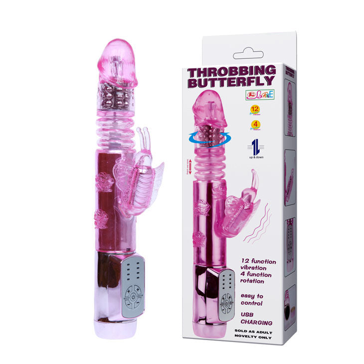 Vibratore Rabbit con farfalla pulsante | Rotatore + Su e Giù | Ricaricabile tramite USB | BAILE